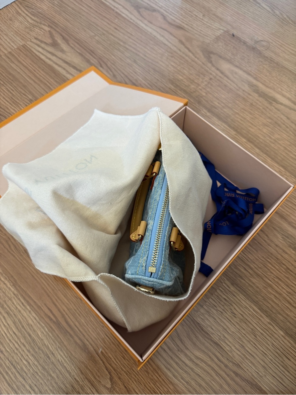 Louis Vuitton Light Blue Denim Nano Speedy 2023 - Picture 16 of 16